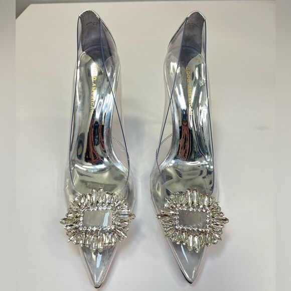 Good American Women’s Glass Cinder-f*cking-rella Pump Size 9.5 - Picture 3 of 8